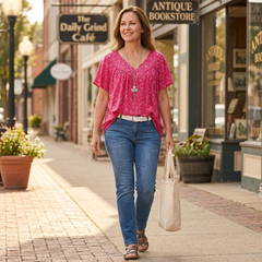 Florella™ – Flowy V Neck Printed Blouse