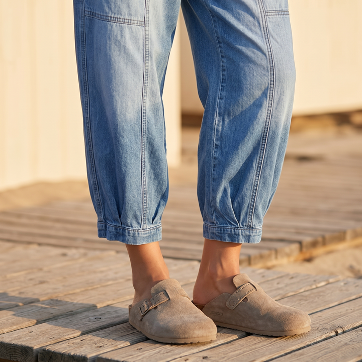Loméa™ – Relaxed Elastic Waist Denim Trousers