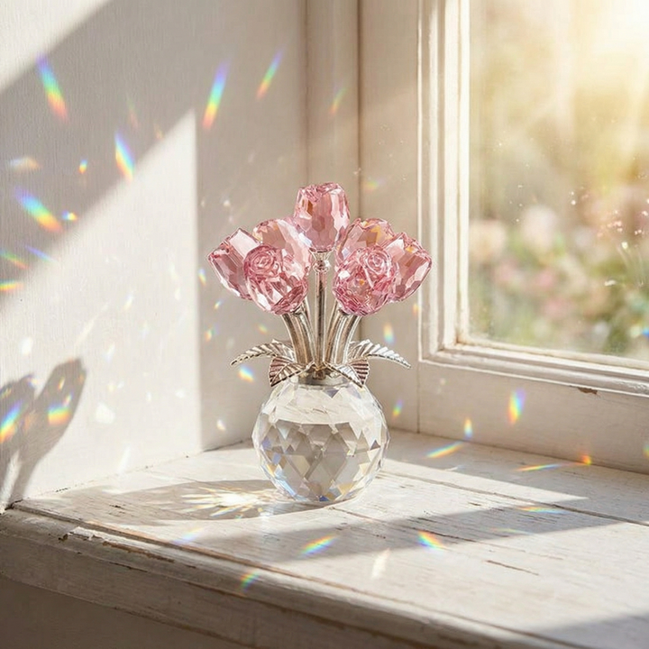 Lumirose™ Crystal Rose Bouquet with Vase