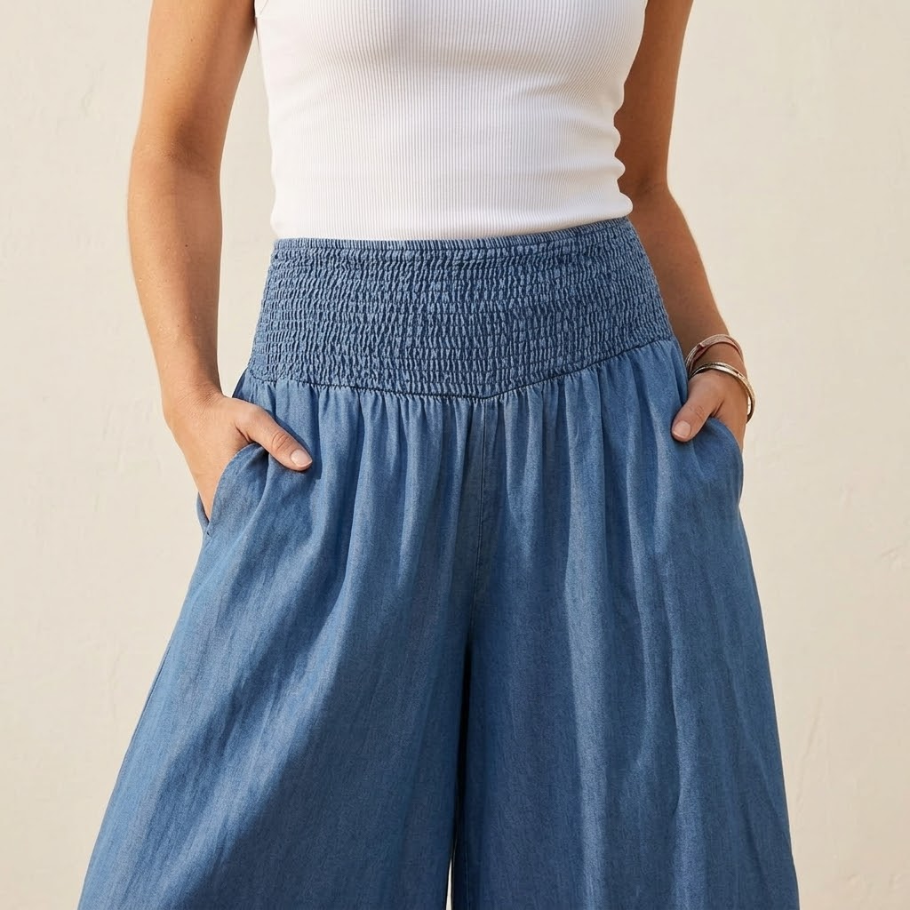 Palazza™ – Smocked Waist Wide Leg Palazzo Pants