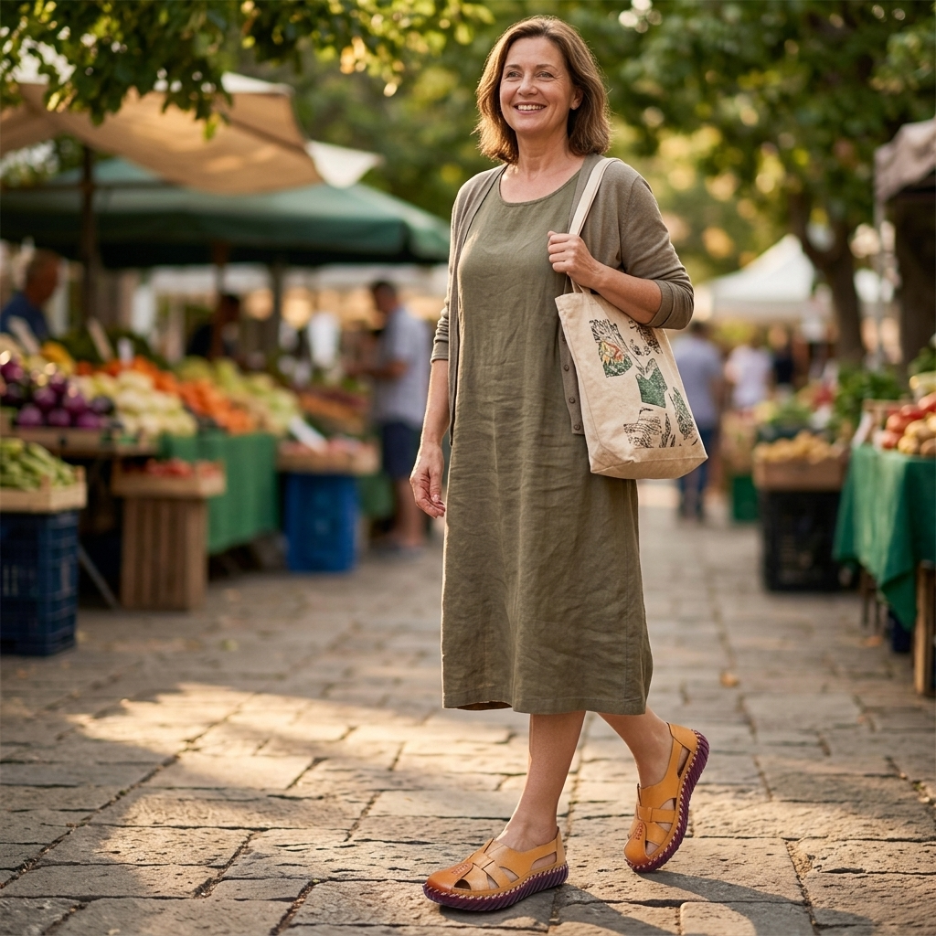 Solara™ – Hand Stitched Leather Comfort Sandals