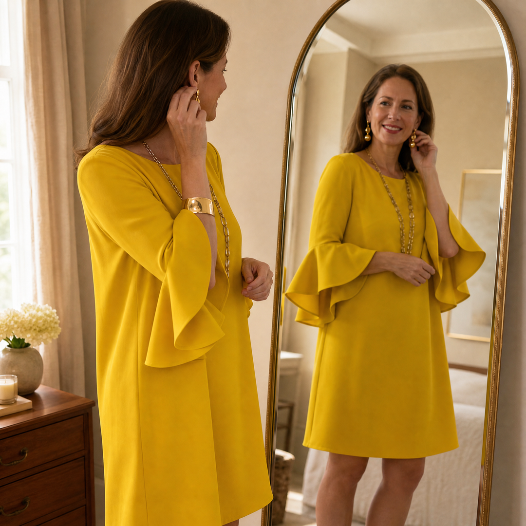 Hilaria™ – Statement Bell Sleeve Mini Dress