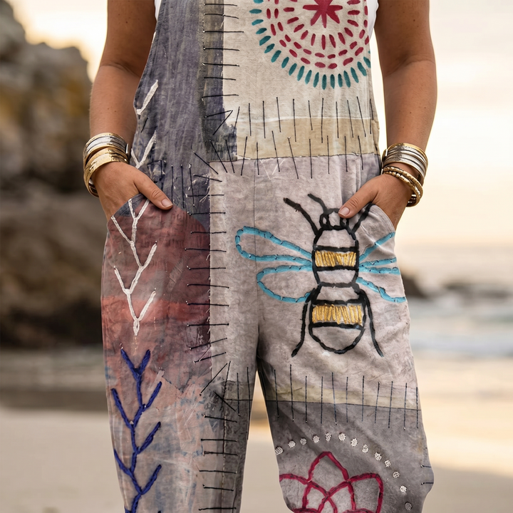 QueenBee™ Artisan Print Plus-Size Overall