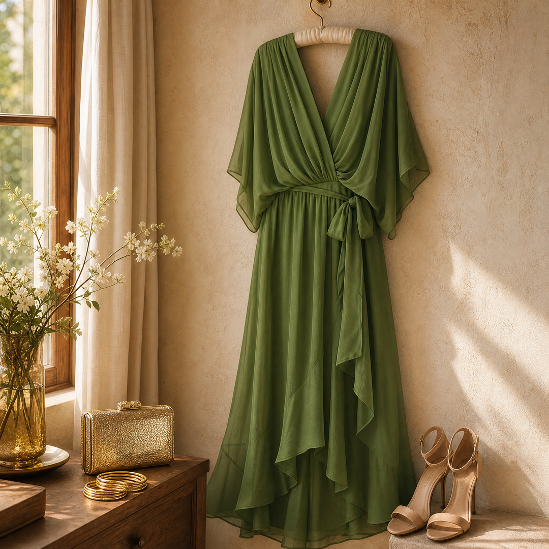 Mirabelle™ – Flowing V-Neck Midi Dress