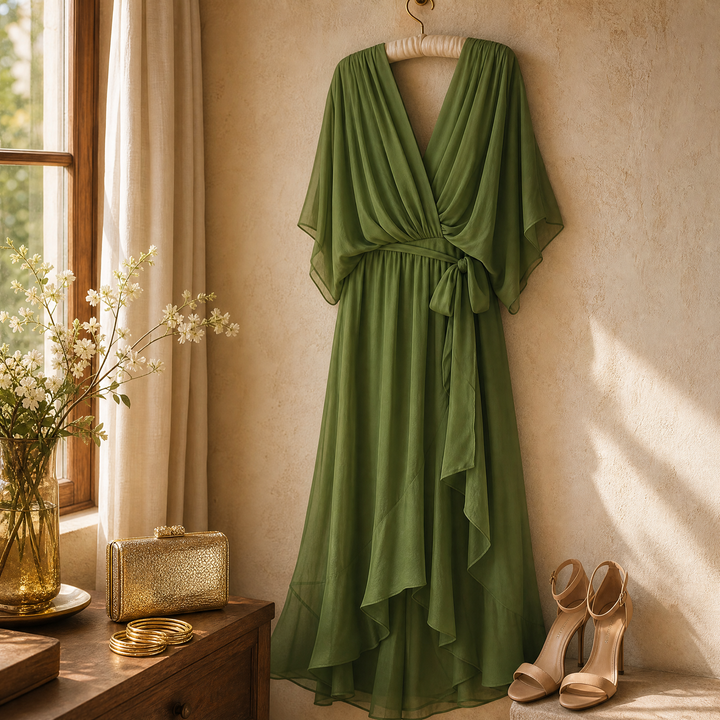 Mirabelle™ – Flowing V-Neck Midi Dress