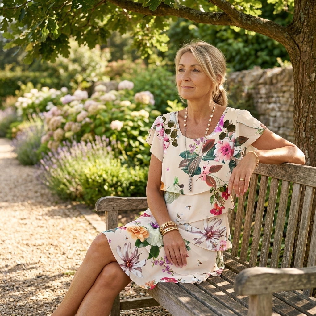 Floressa™ – Cascading Floral Tiered Dress