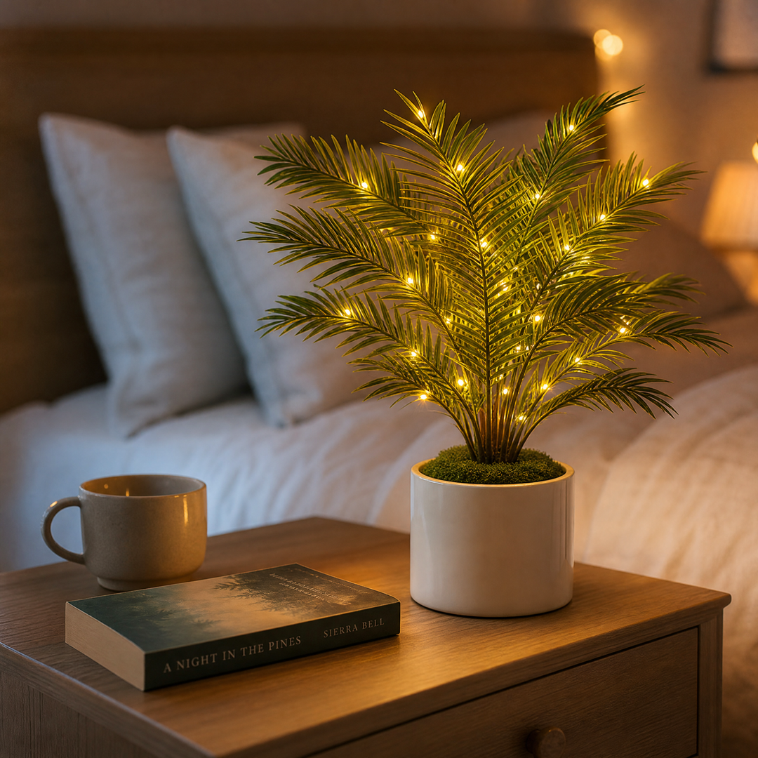 Palmora™ – Areca Palm LED Lamp with Pot