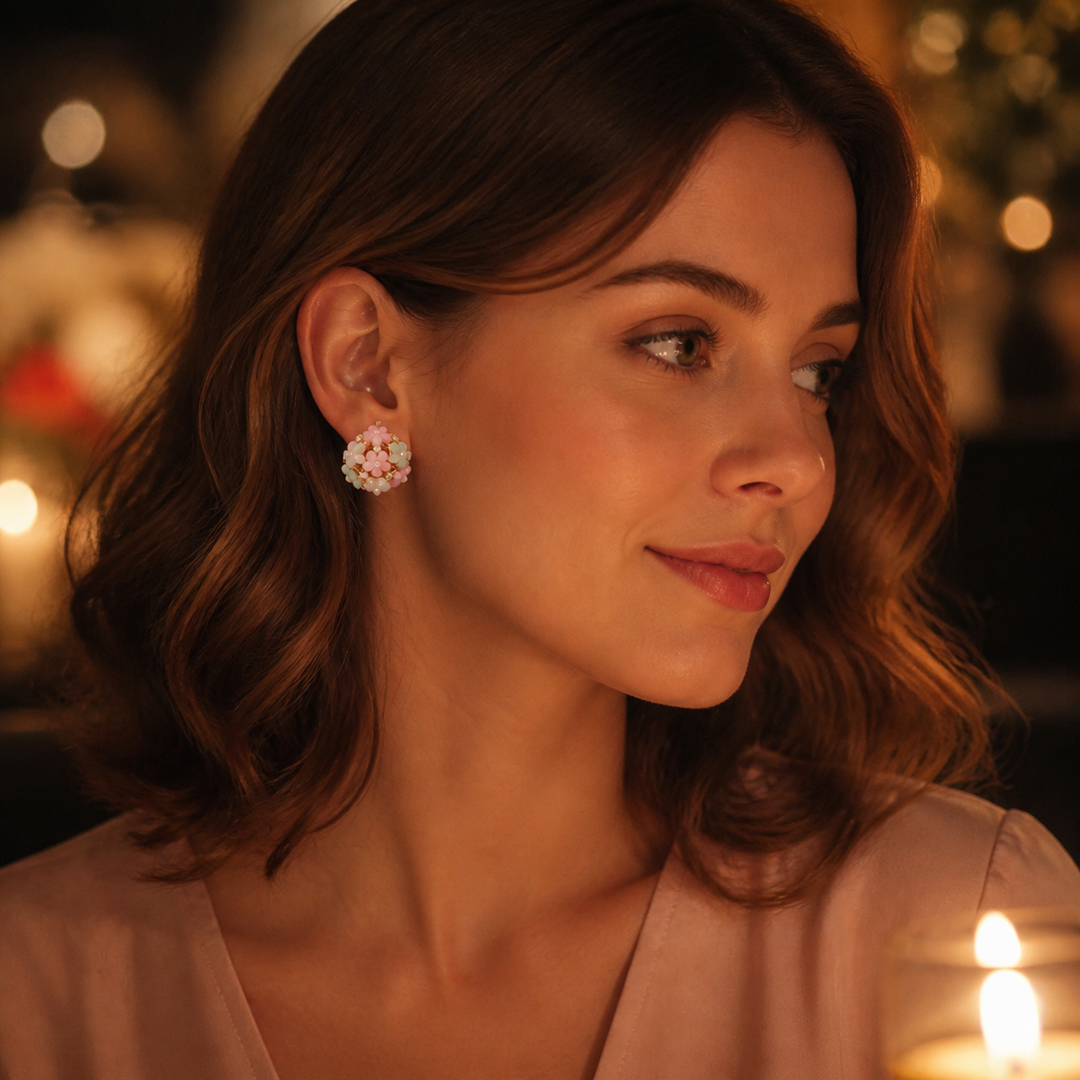 Florelle™ – Pastel Floral Cubic Zirconia Earrings