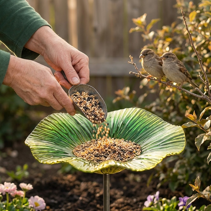 Floressa™ – Hand Painted Flower Bird Feeder Stake