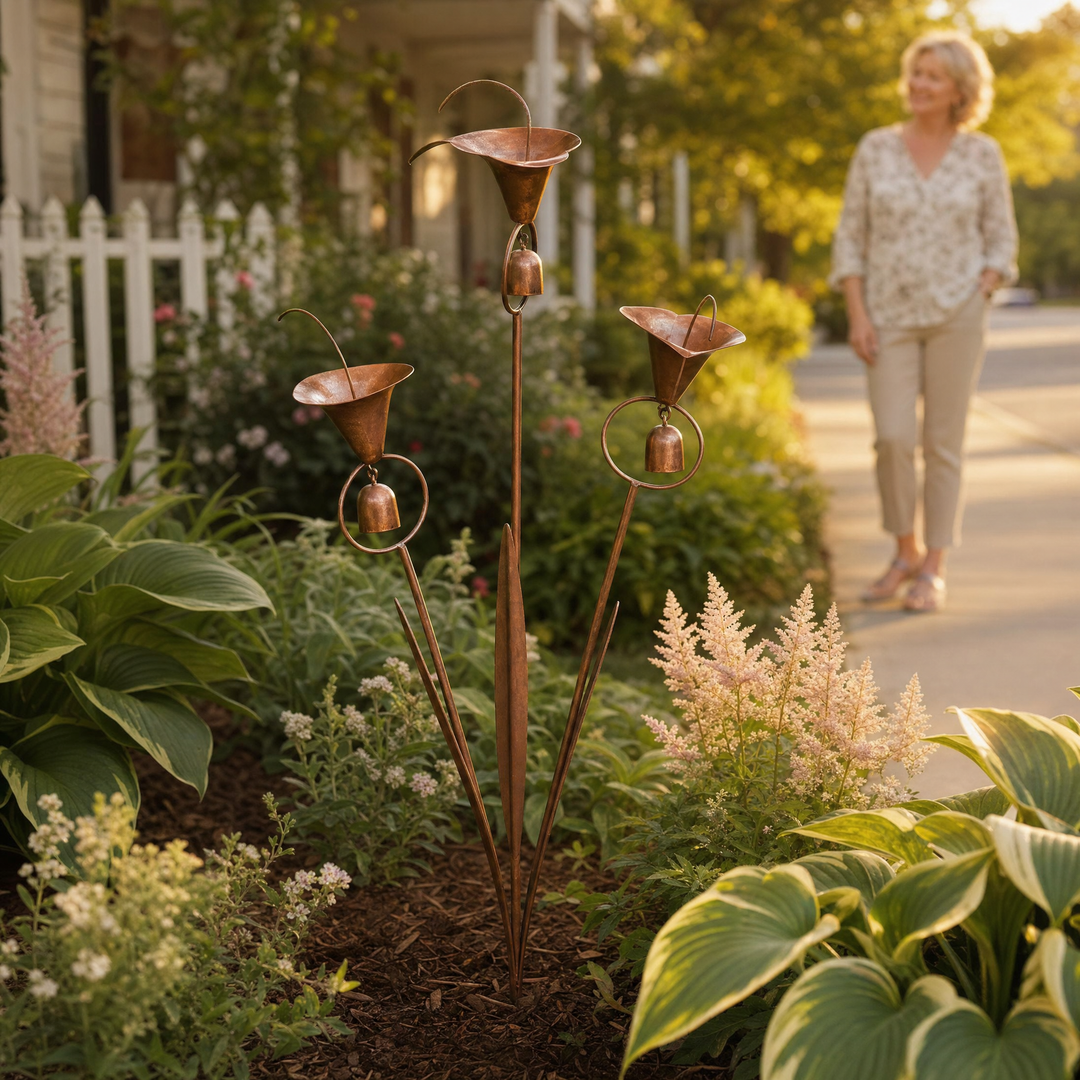 Lyralea™ – Calla Lily Garden Stake with Bell Chimes