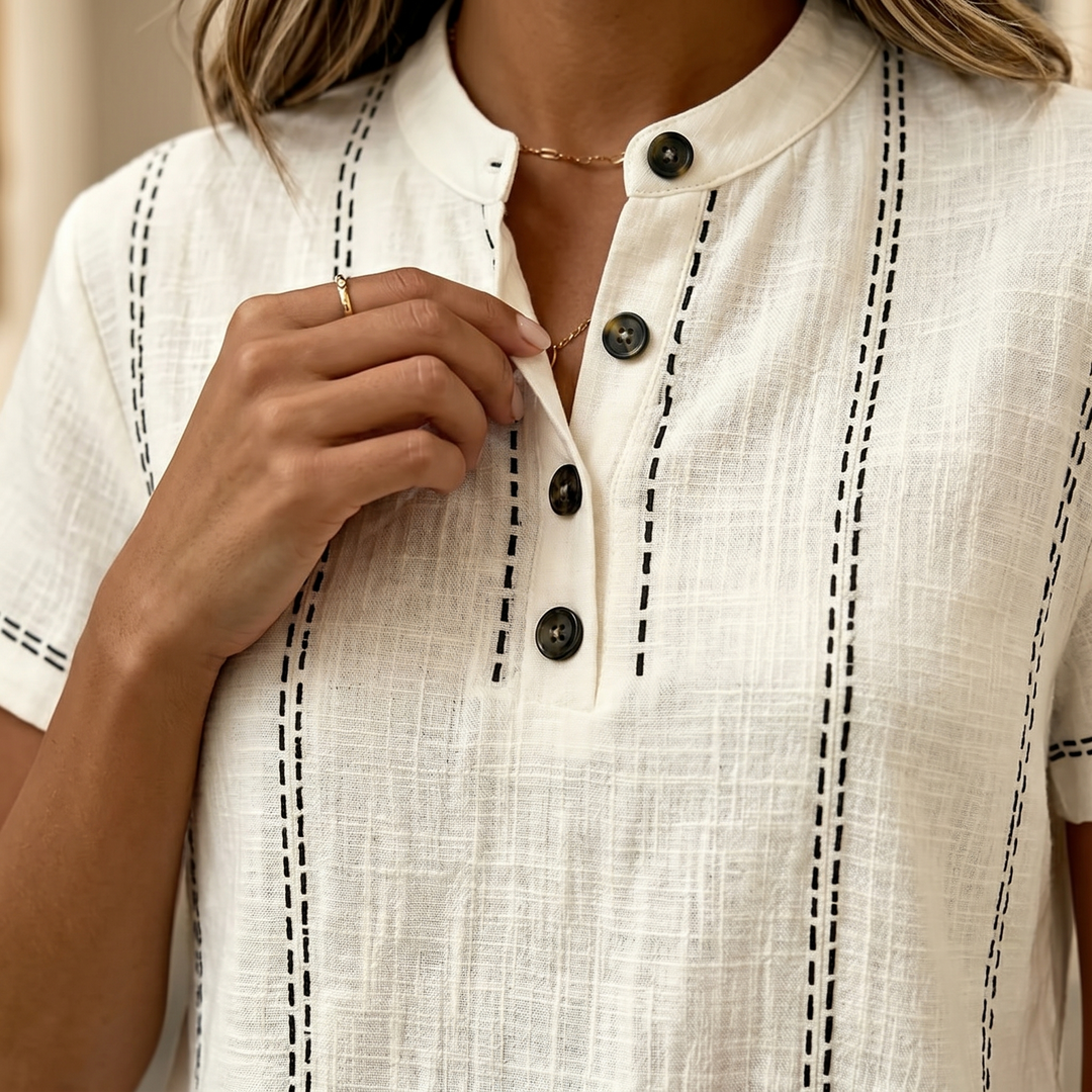 Lunavia™ – Stitched Henley Top