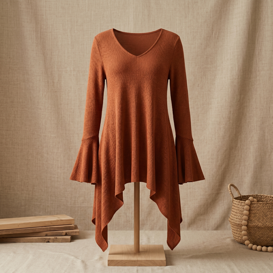 Lirelle™ — Flowy Handkerchief-Hem Knit Tunic