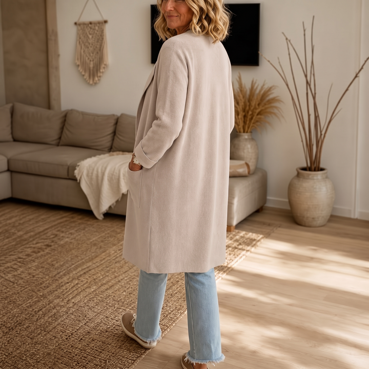 Draperie – Open-Front Longline Wool-Look Coat
