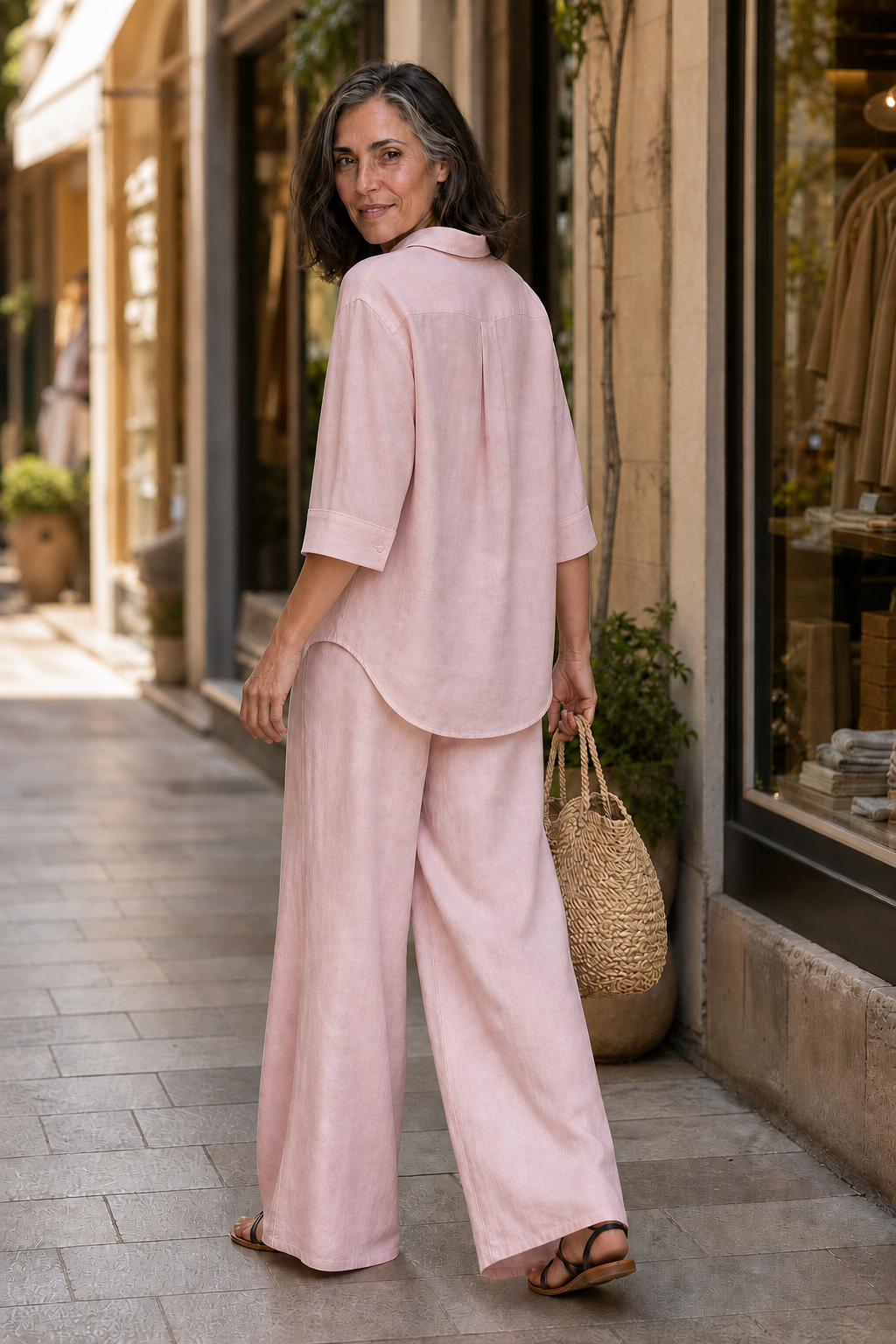 Setwell – Shirt And Wide-Leg Pants Set