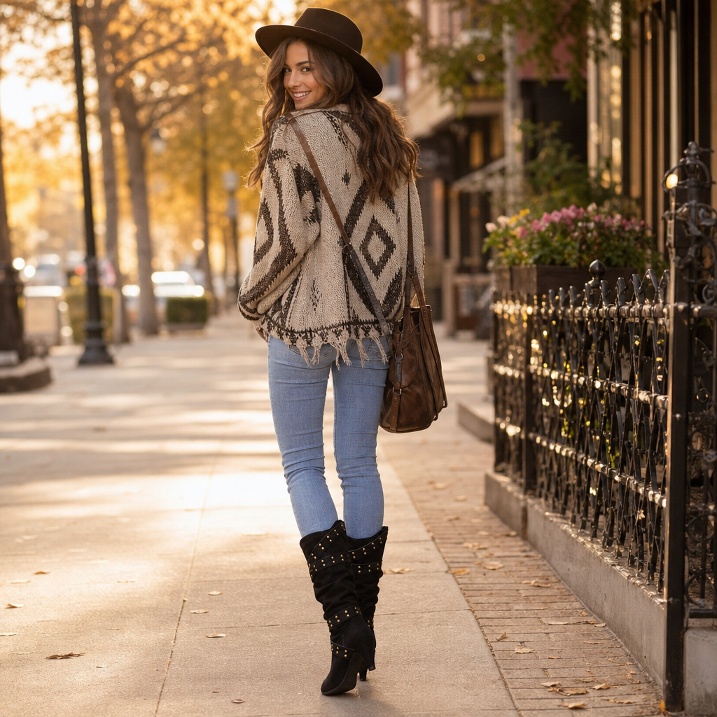 Rivella – Studded Slouch Knee-High Boots