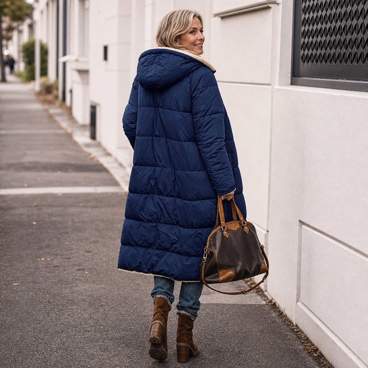 Veluna – Reversible Quilted Sherpa-Look Winter Coat