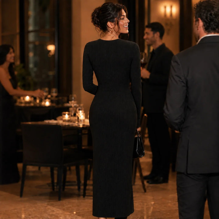 Veloura – One-Shoulder Ribbed Knit Mermaid Maxi Dress