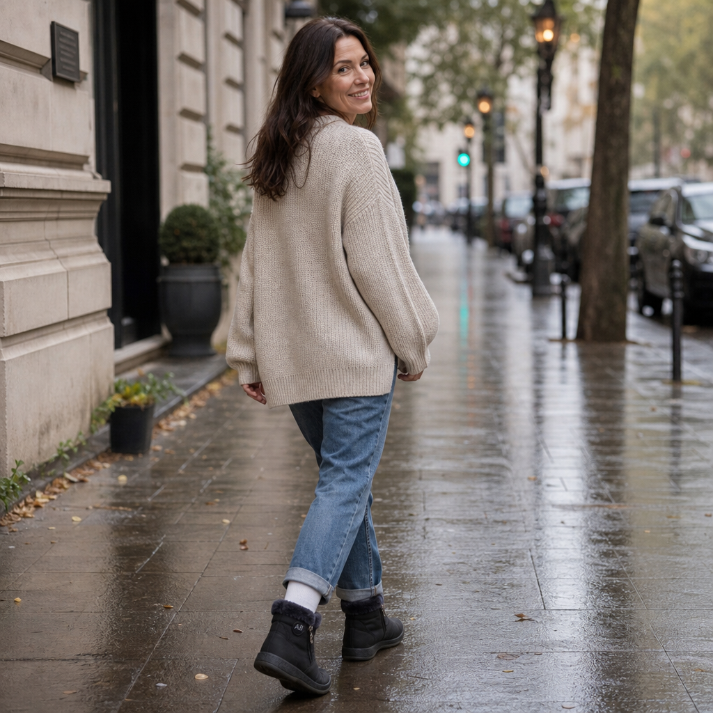Lunavia – Plush-Lined Zipper Ankle Boots