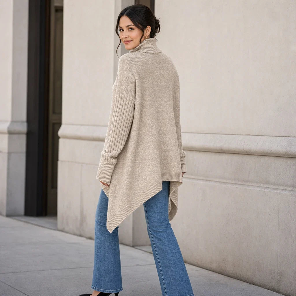 Avenza – Oversized Asymmetrical Turtleneck Sweater