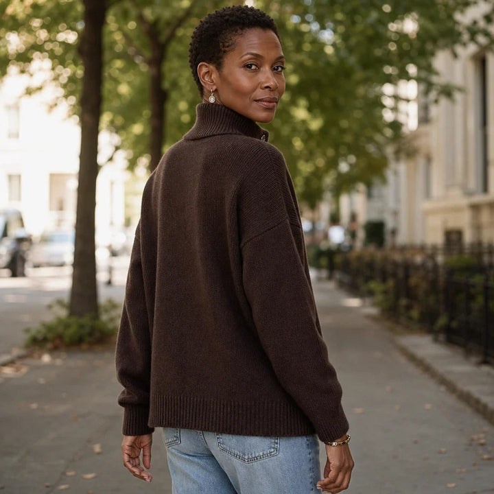 Wearbella – Double-Breasted Stand Collar Knit Cardigan