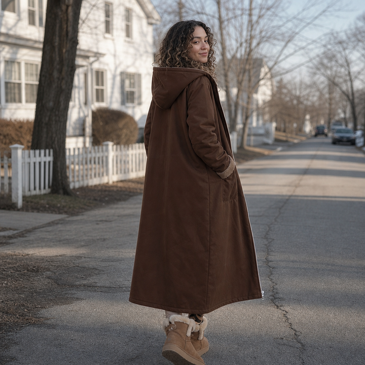 Wintervale – Hooded Shearling-Lined Full-Length Coat