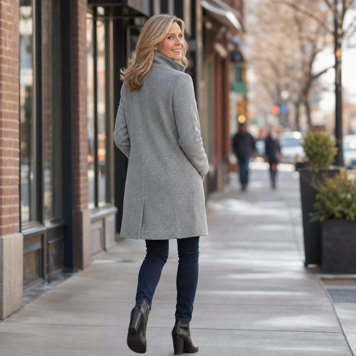 Vintelle – Stand-Collar Vintage-Style Coat