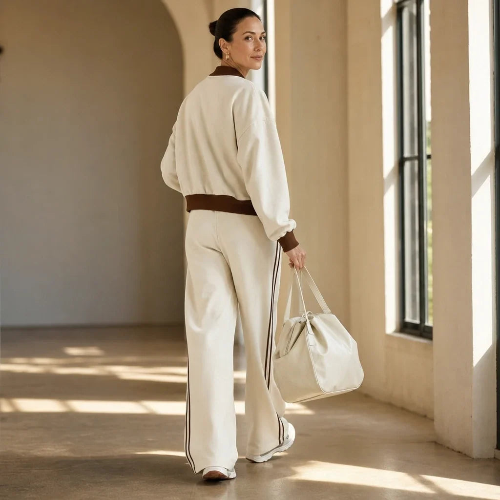 Set Theory – Bomber Jacket And Wide-Leg Pants Set