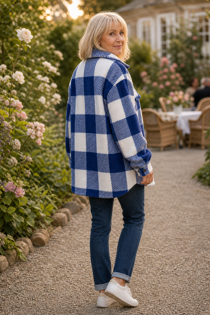 Wearbella – Checked Button-Front Overshirt Jacket