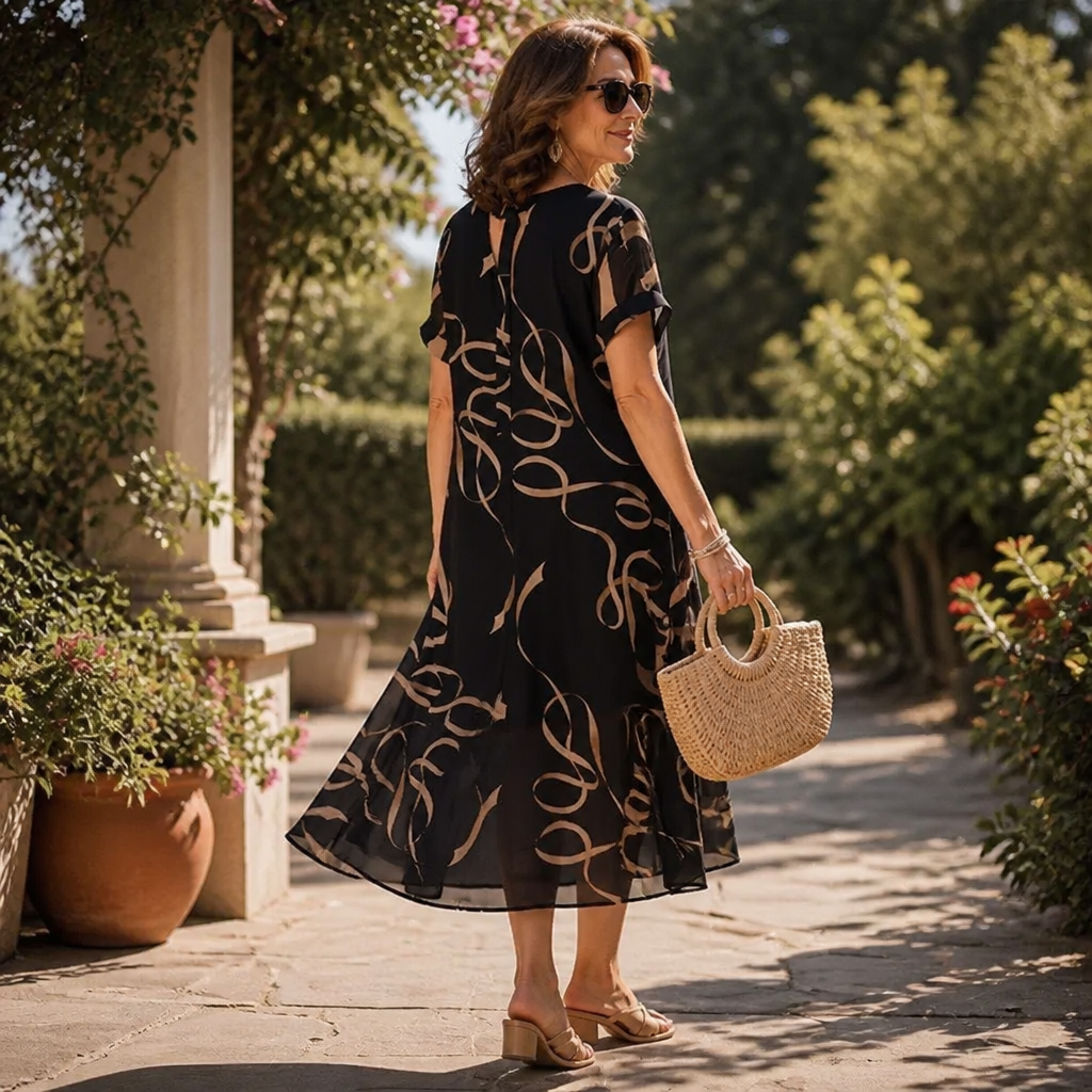 Draperie – V-Neck Maxi Dress That Skims, Never Clings