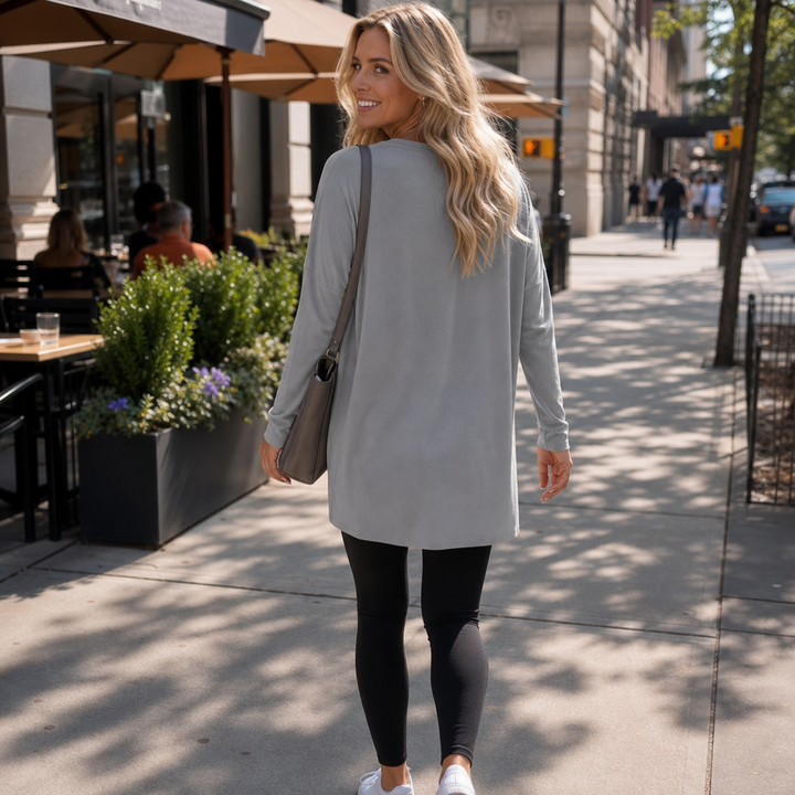 Wearbella – Relaxed Longline Crew-Neck Tunic Top