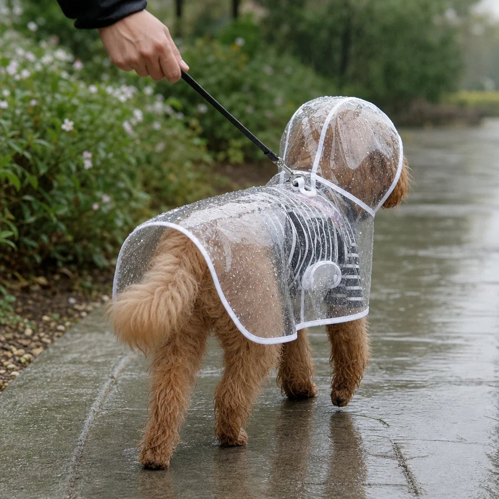 Rainveil – Transparent EVA Dog Raincoat With See-Through Hood