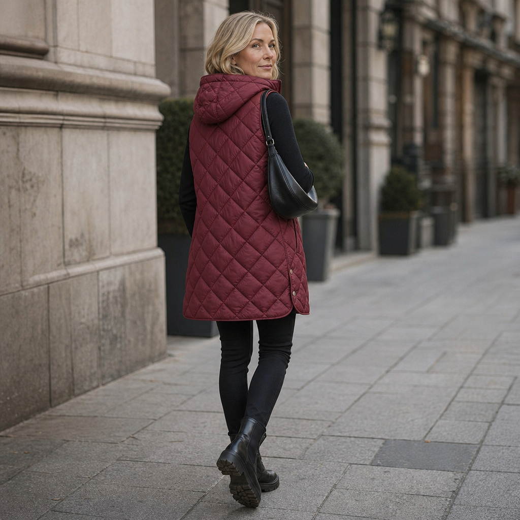 Quilta – Long Quilted Hooded Sleeveless Vest