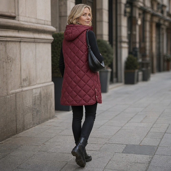 Quilta – Long Quilted Hooded Sleeveless Vest