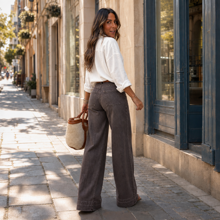 Wearbella – High Waisted Wide Leg Stretch Denim