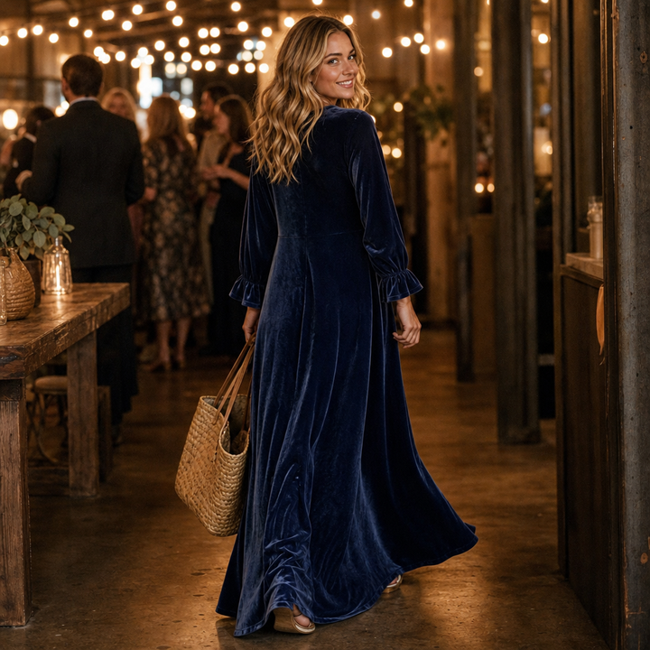 Veloura – Ruffled Sleeve Maxi Dress