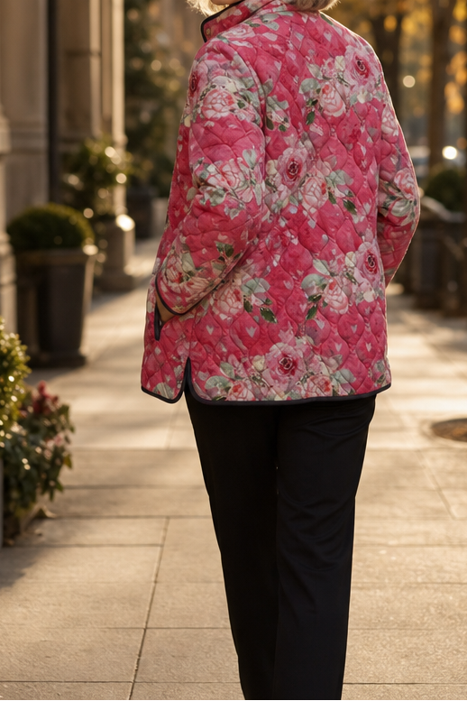 Wearbella – Floral Print Quilted Puffer Jacket