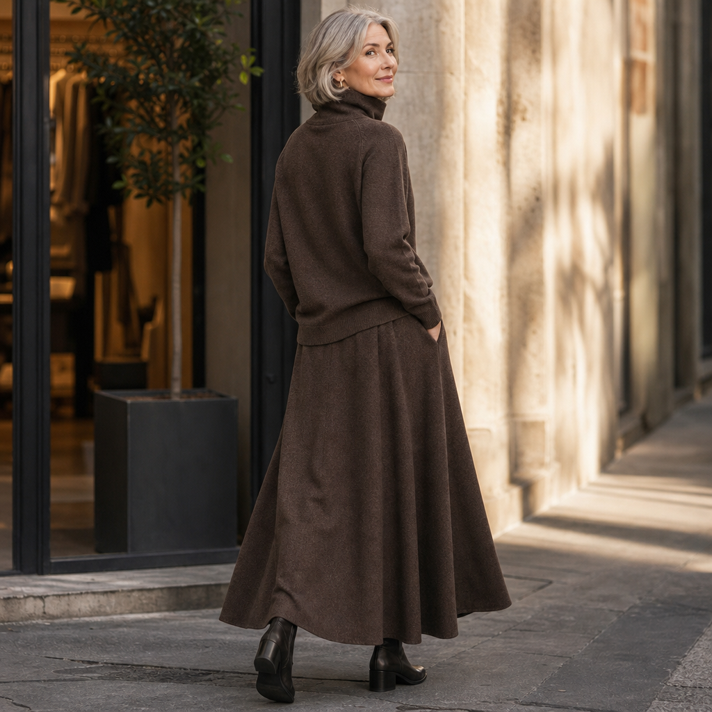 Lunelle – Turtleneck Sweater And Maxi Skirt Set