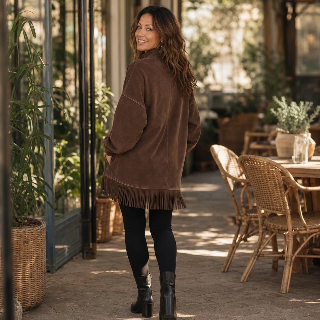 Tassel & Thread – Fringe Hem Oversized Sweater Tunic