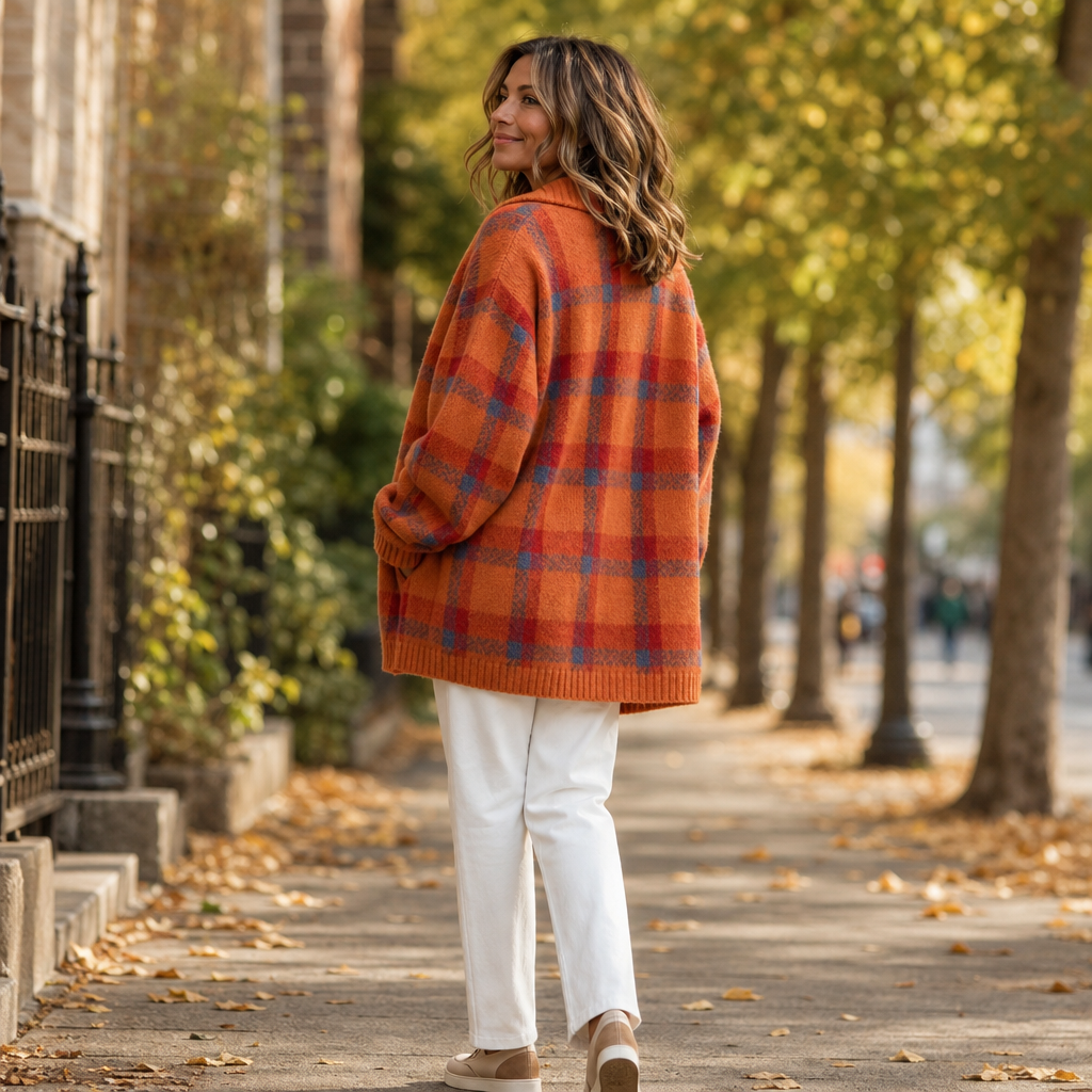 Tesa Check – Retro Check Knit Cardigan