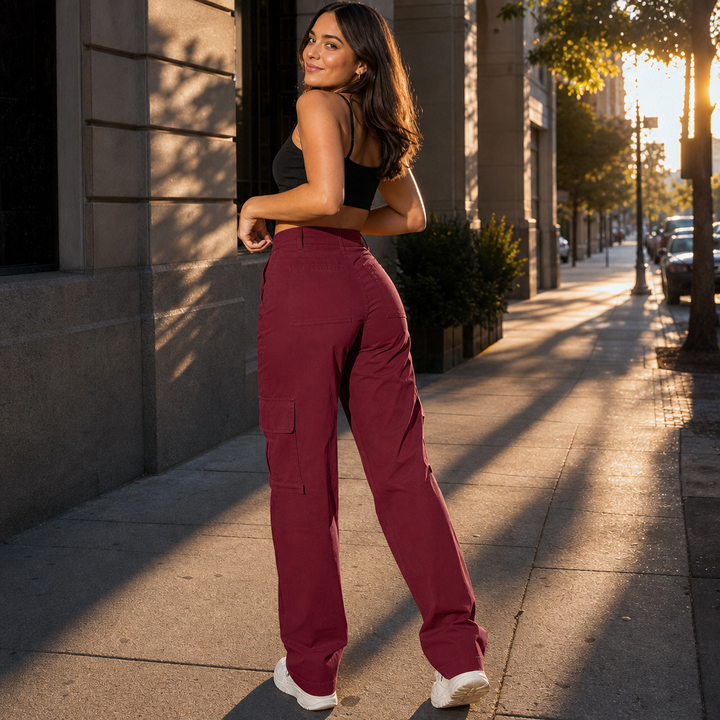 Silhoette – High-Waisted Straight-Leg Cargo Pants