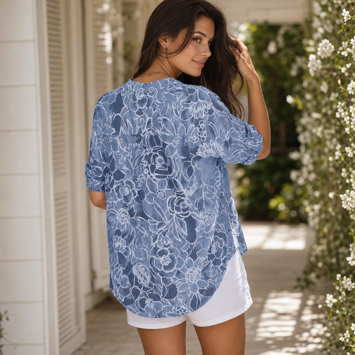 Florenza – Floral Sequin 3/4 Sleeve Blouse