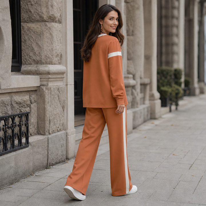 Strata – Contrasting Stripe Two-Piece Set