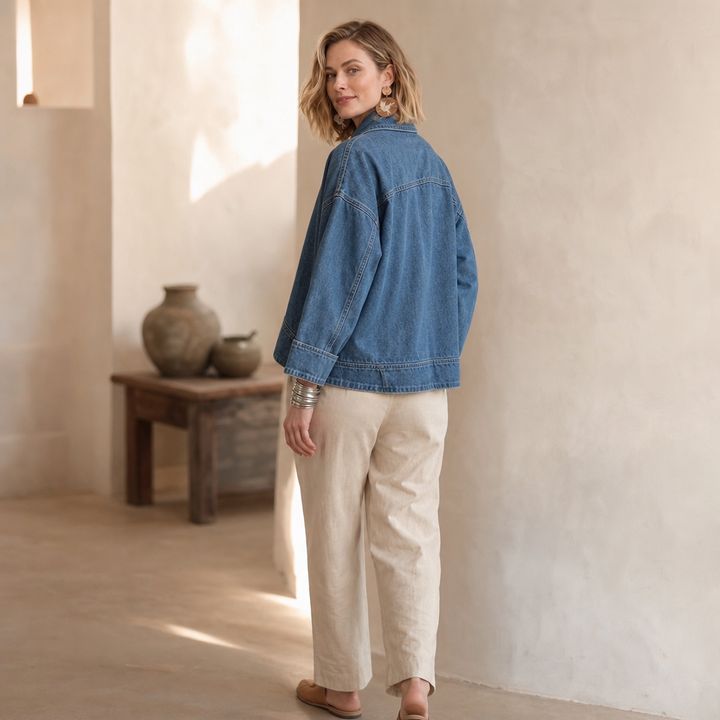Everden – Toggle-Front Wrap Denim Jacket