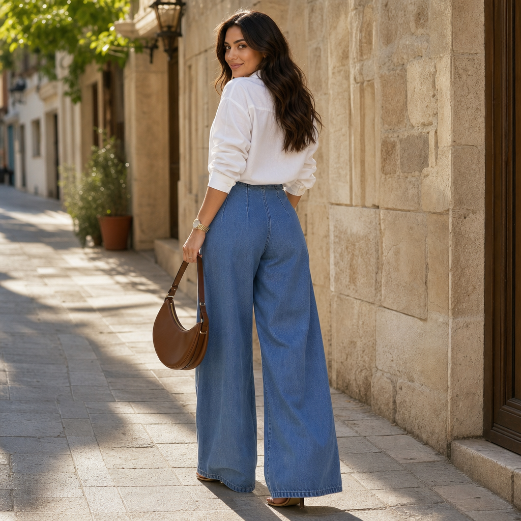 Wearbella – High-Waisted Wide-Leg Jeans