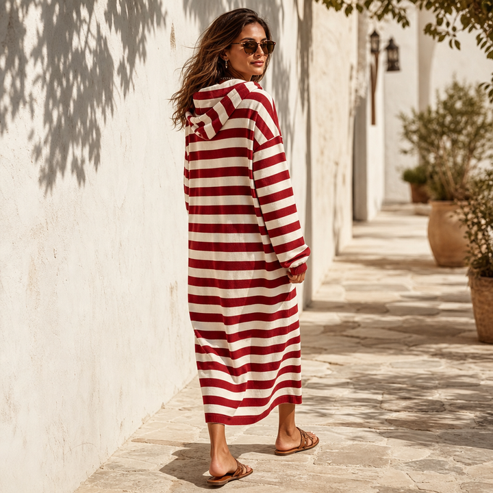 Wearbella – Striped Hooded Maxi Dress