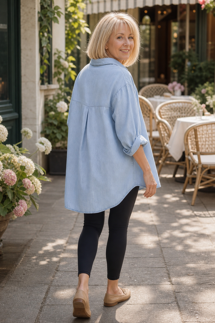 Wearbella – Oversized Soft Chambray Denim Shirt
