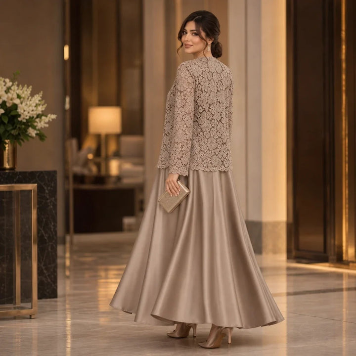 Lacea – Floral Lace Jacket And Satin-Look Maxi Dress Set