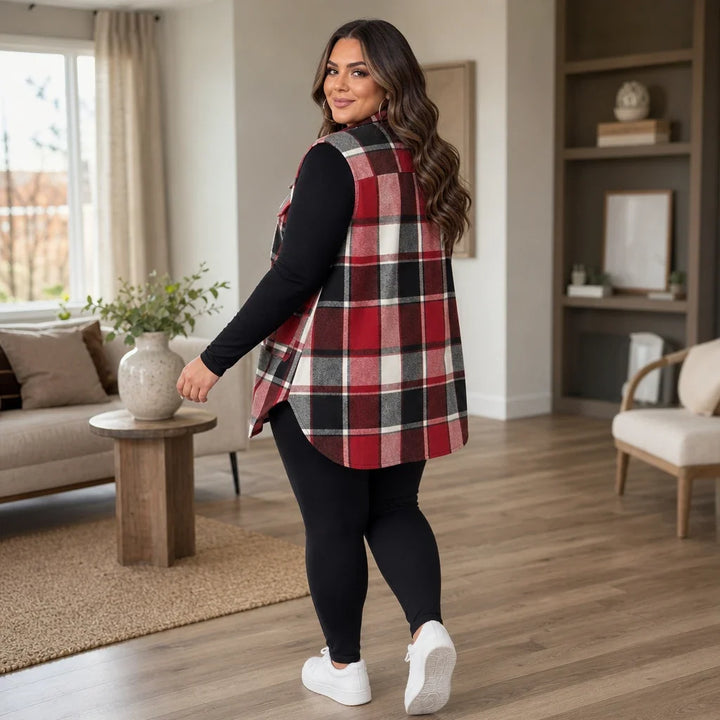 Plaidelle – Plaid Chenille Sleeveless Vest