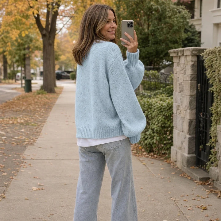 Marlowe Knit – Chunky Marled Oversized Button Cardigan