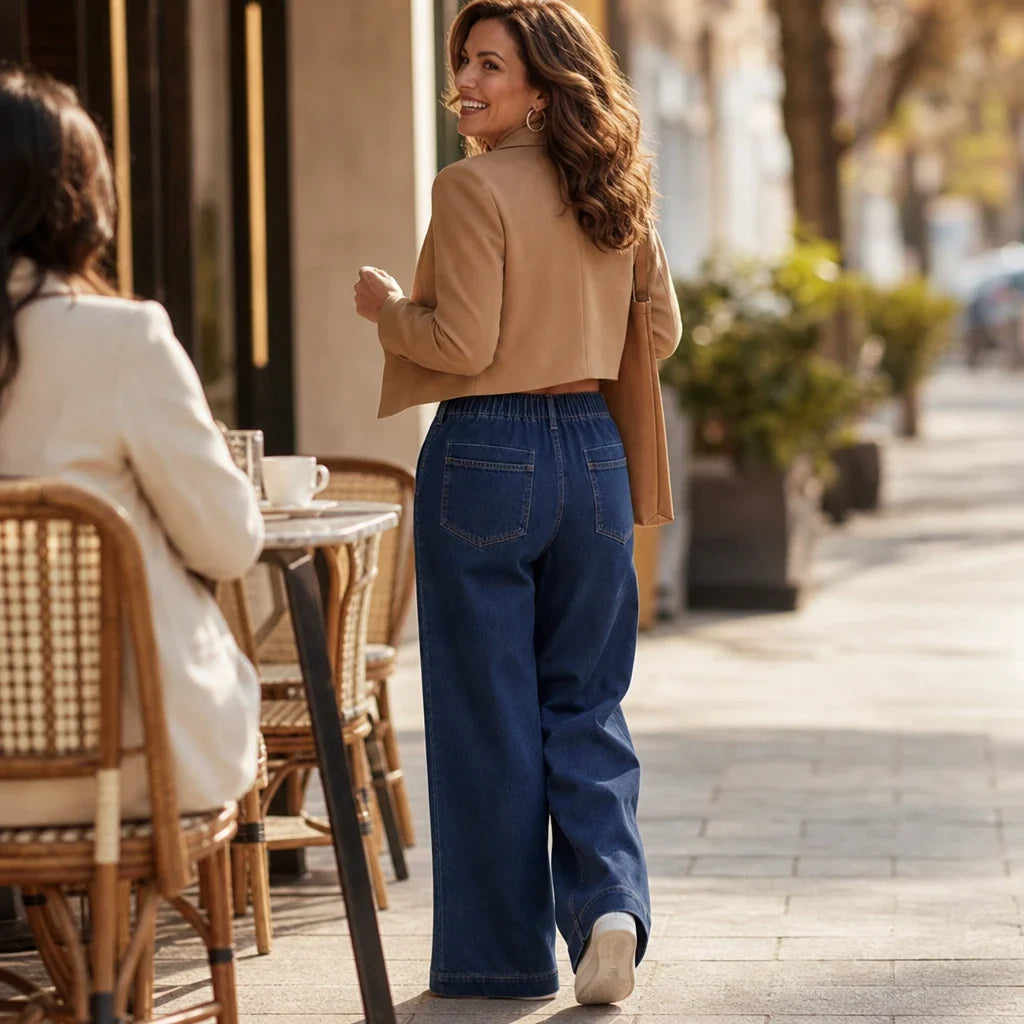 Tielora – Drawstring Waist Wide-Leg Jeans